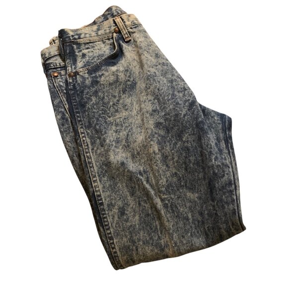 VTG Wrangler Men's Acid/Stone Wash Blue Jeans Size 32x32 Y2K Coastal Cowboy - Picture 4 of 10